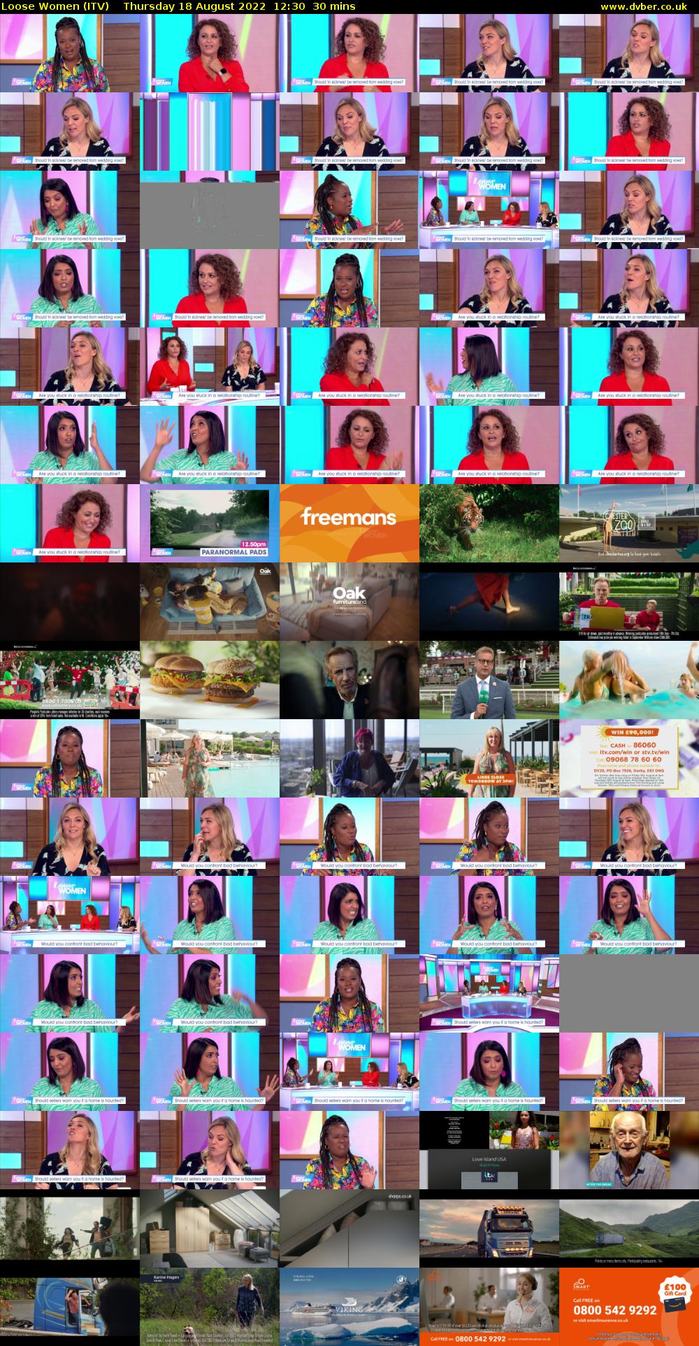 Loose Women (ITV) Thursday 18 August 2022 12:30 - 13:00