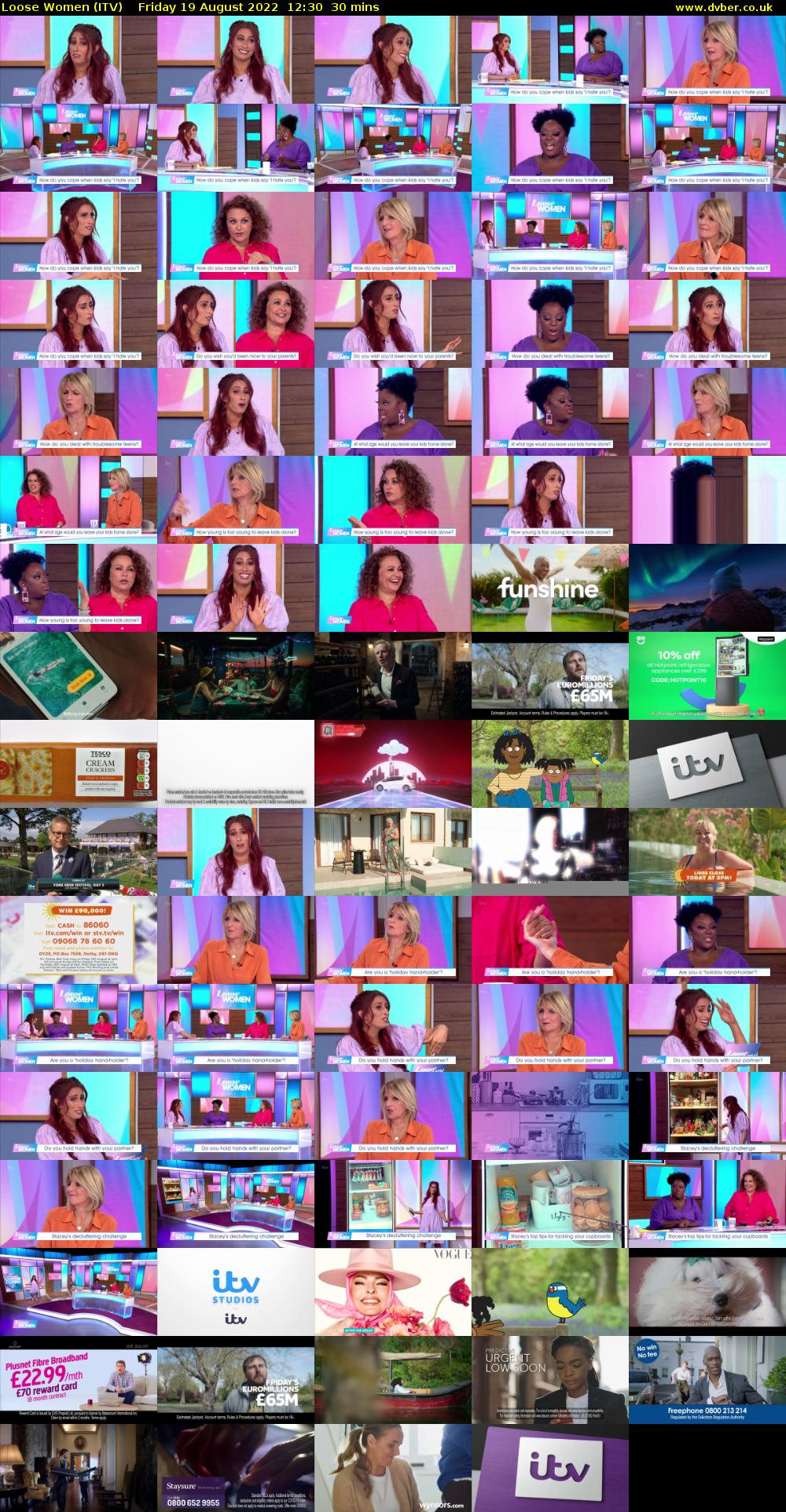 Loose Women (ITV) Friday 19 August 2022 12:30 - 13:00