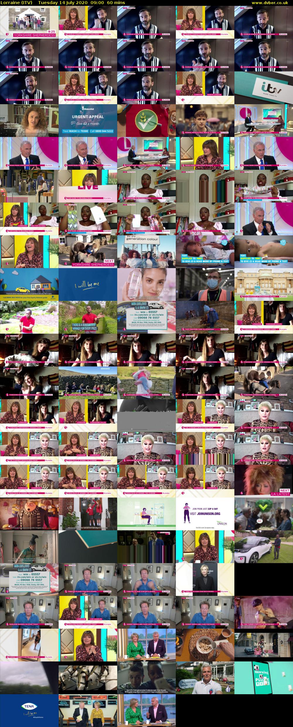 Lorraine (ITV) Tuesday 14 July 2020 09:00 - 10:00