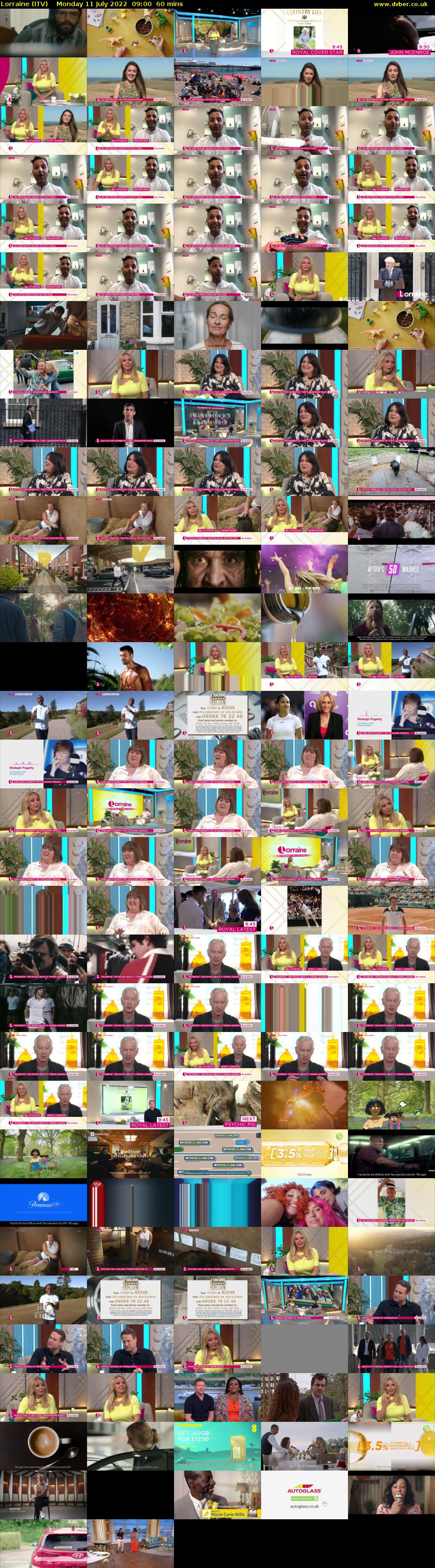 Lorraine (ITV) Monday 11 July 2022 09:00 - 10:00