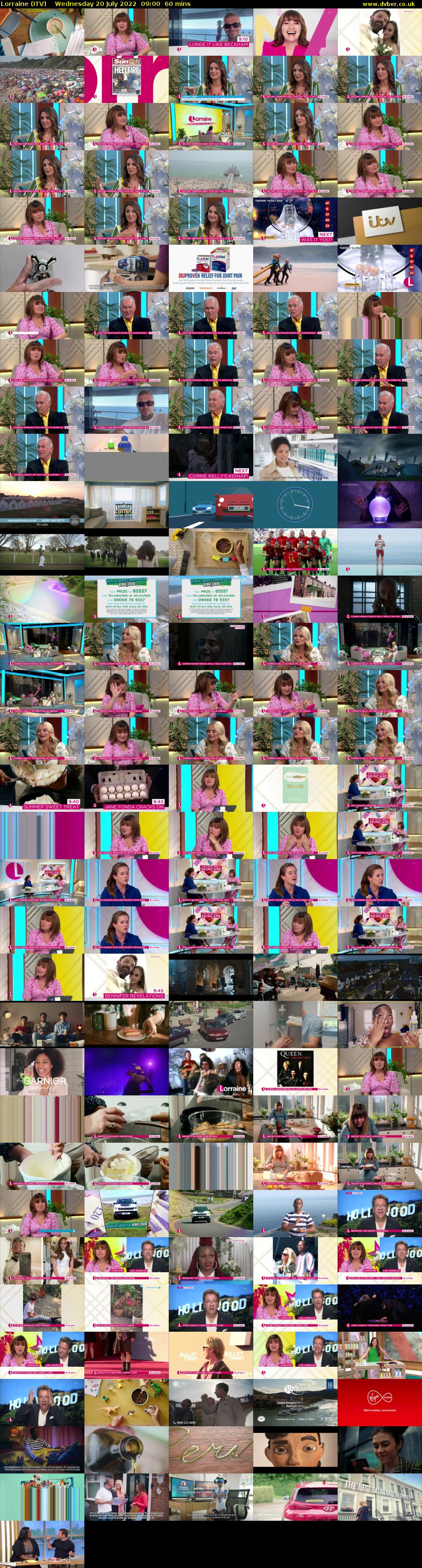 Lorraine (ITV) Wednesday 20 July 2022 09:00 - 10:00