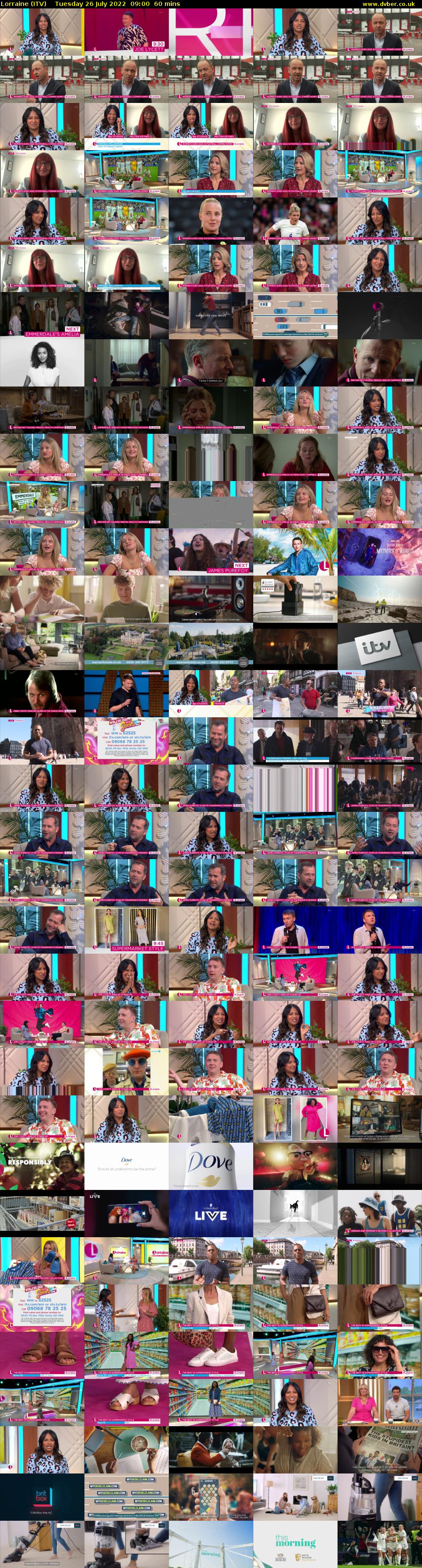 Lorraine (ITV) Tuesday 26 July 2022 09:00 - 10:00