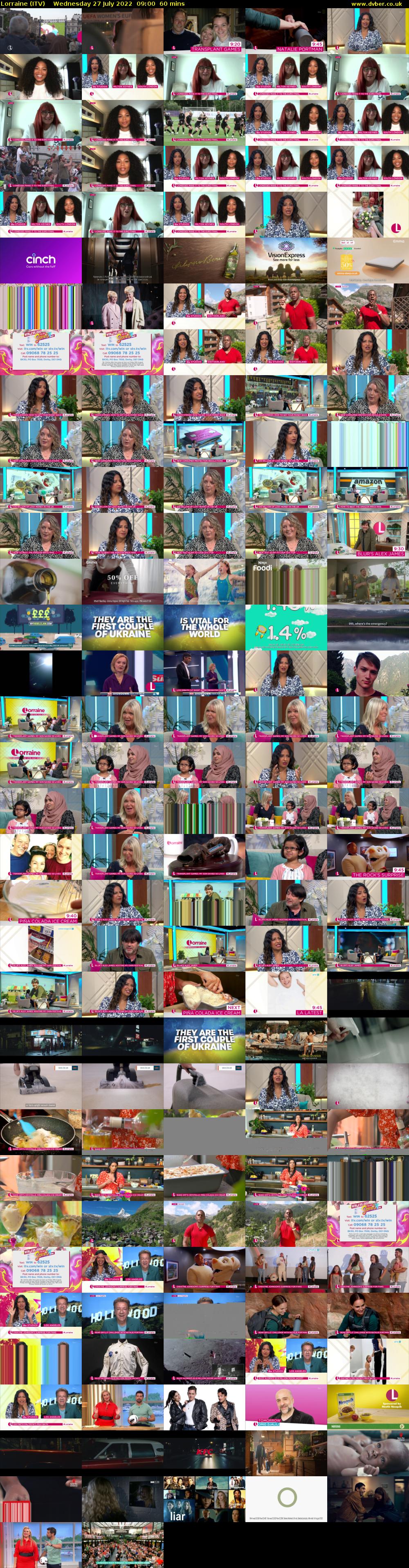 Lorraine (ITV) Wednesday 27 July 2022 09:00 - 10:00