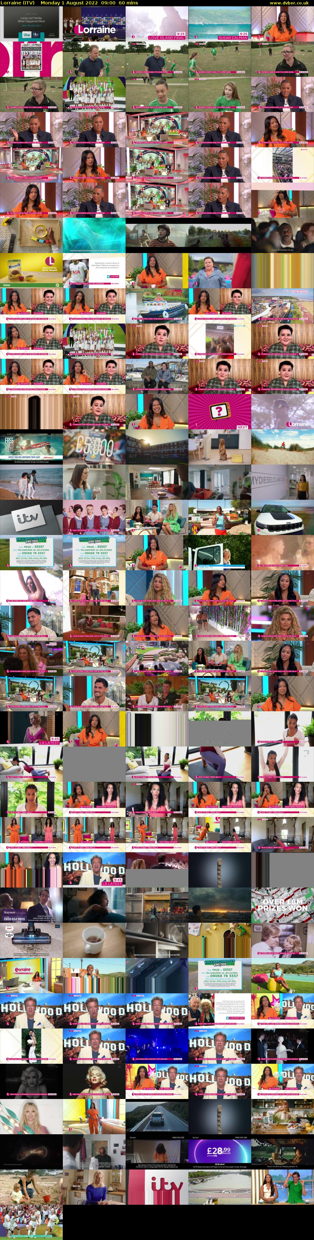 Lorraine (ITV) Monday 1 August 2022 09:00 - 10:00