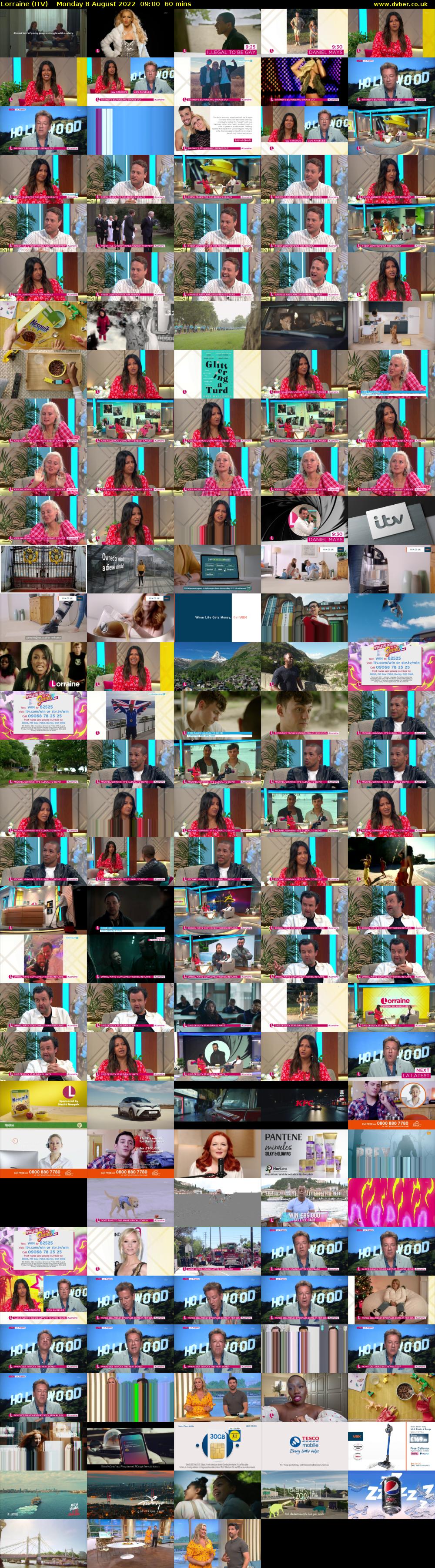 Lorraine (ITV) Monday 8 August 2022 09:00 - 10:00