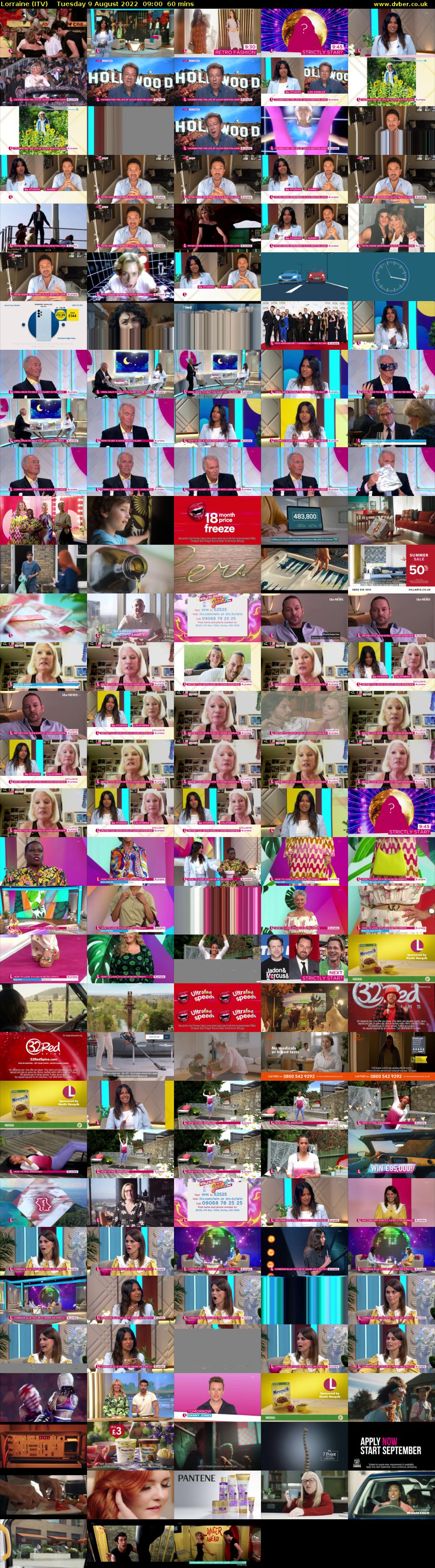 Lorraine (ITV) Tuesday 9 August 2022 09:00 - 10:00