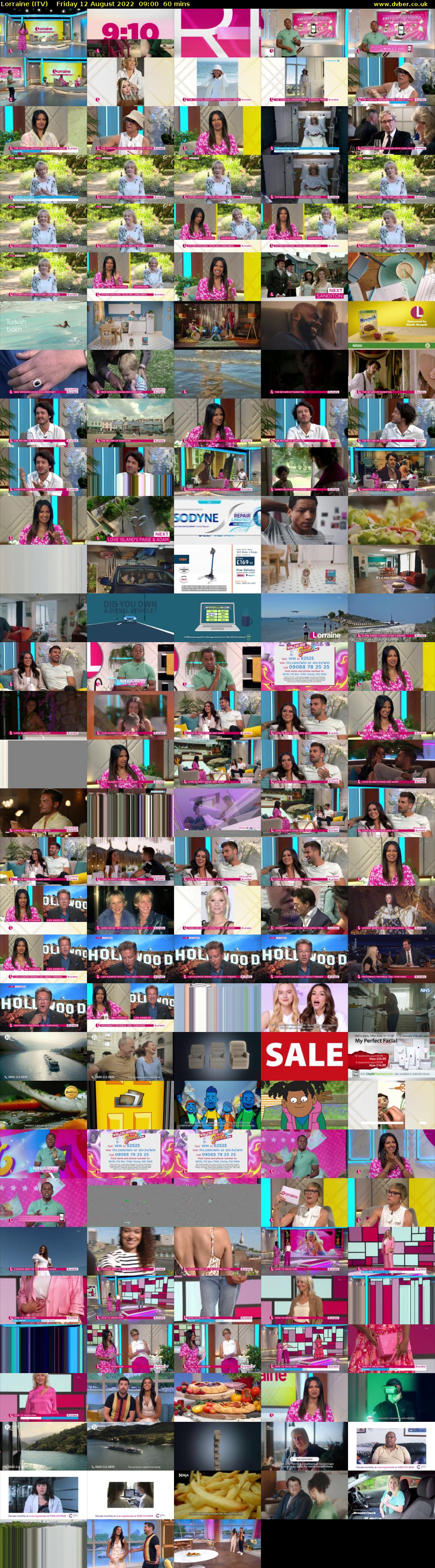 Lorraine (ITV) Friday 12 August 2022 09:00 - 10:00