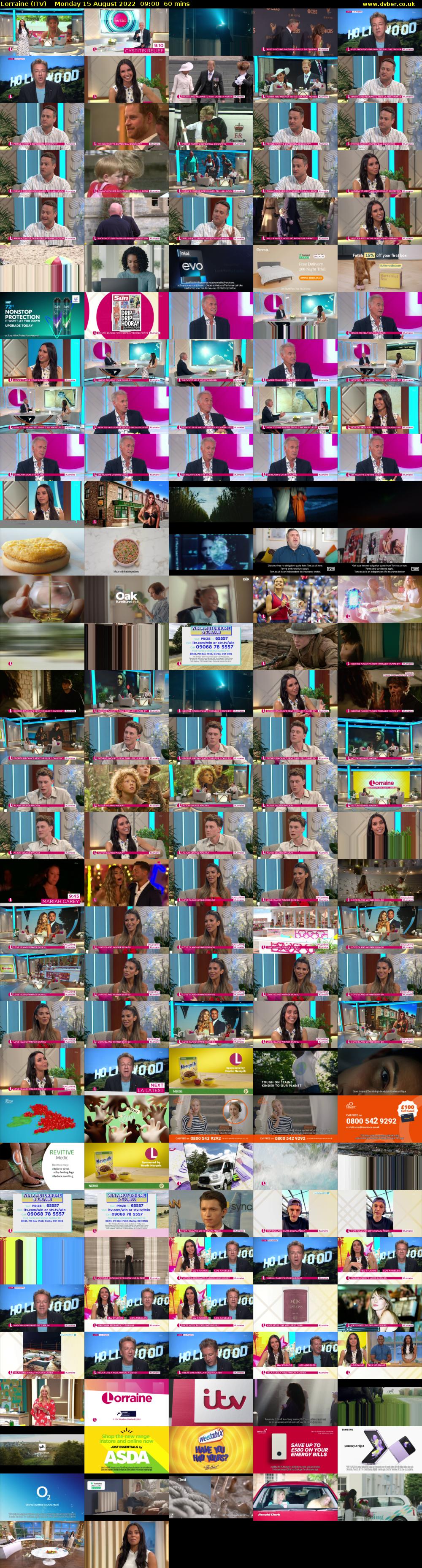 Lorraine (ITV) Monday 15 August 2022 09:00 - 10:00