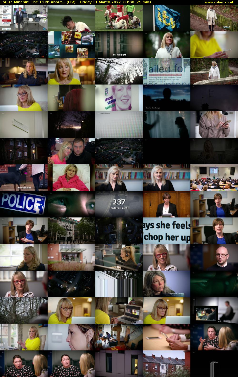 Louise Minchin: The Truth About... (ITV) Friday 11 March 2022 03:00 - 03:25
