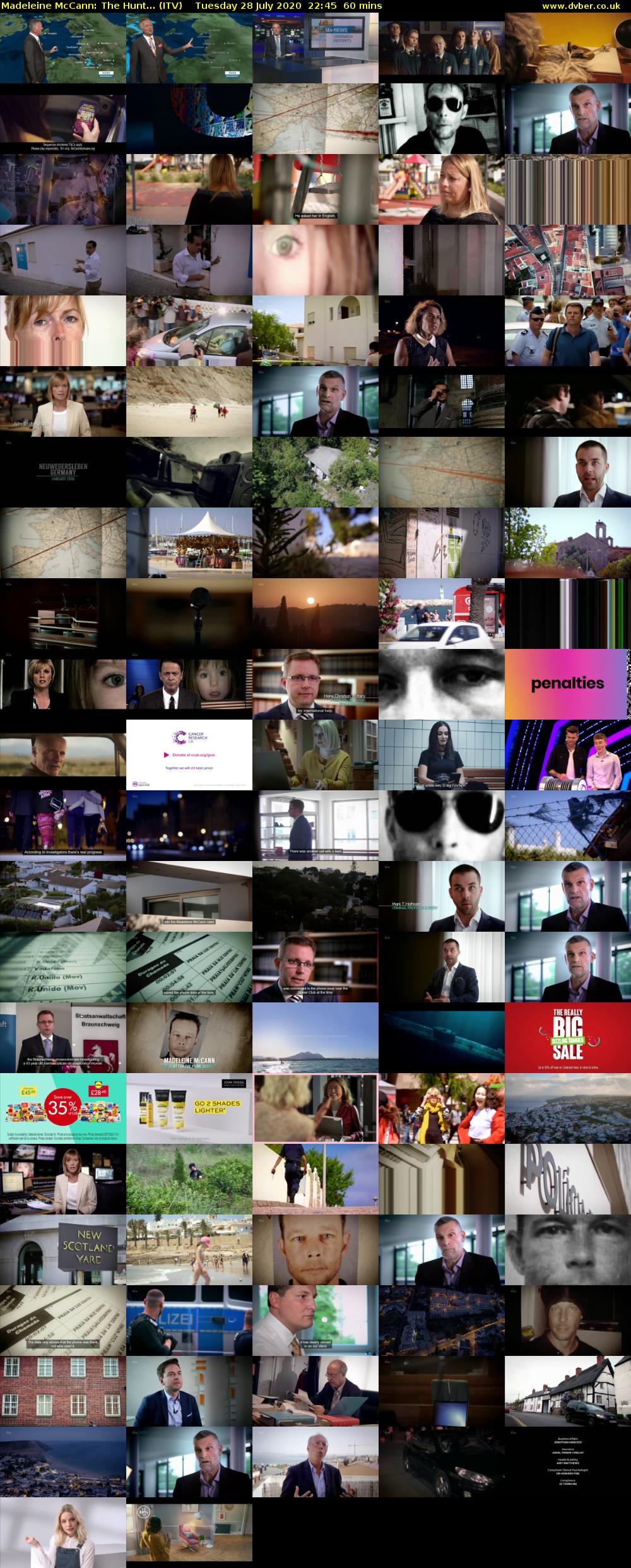 Madeleine McCann: The Hunt... (ITV) Tuesday 28 July 2020 22:45 - 23:45