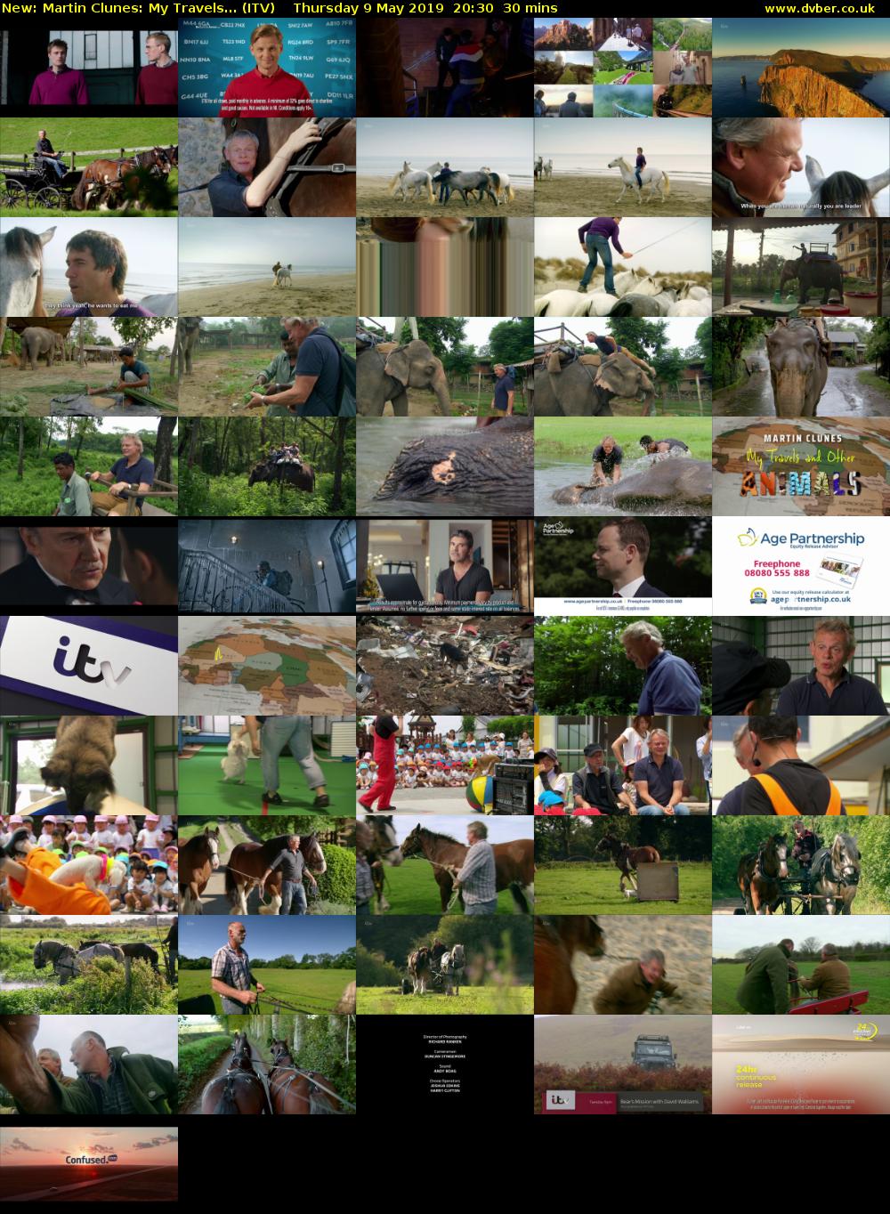 Martin Clunes: My Travels... (ITV) Thursday 9 May 2019 20:30 - 21:00