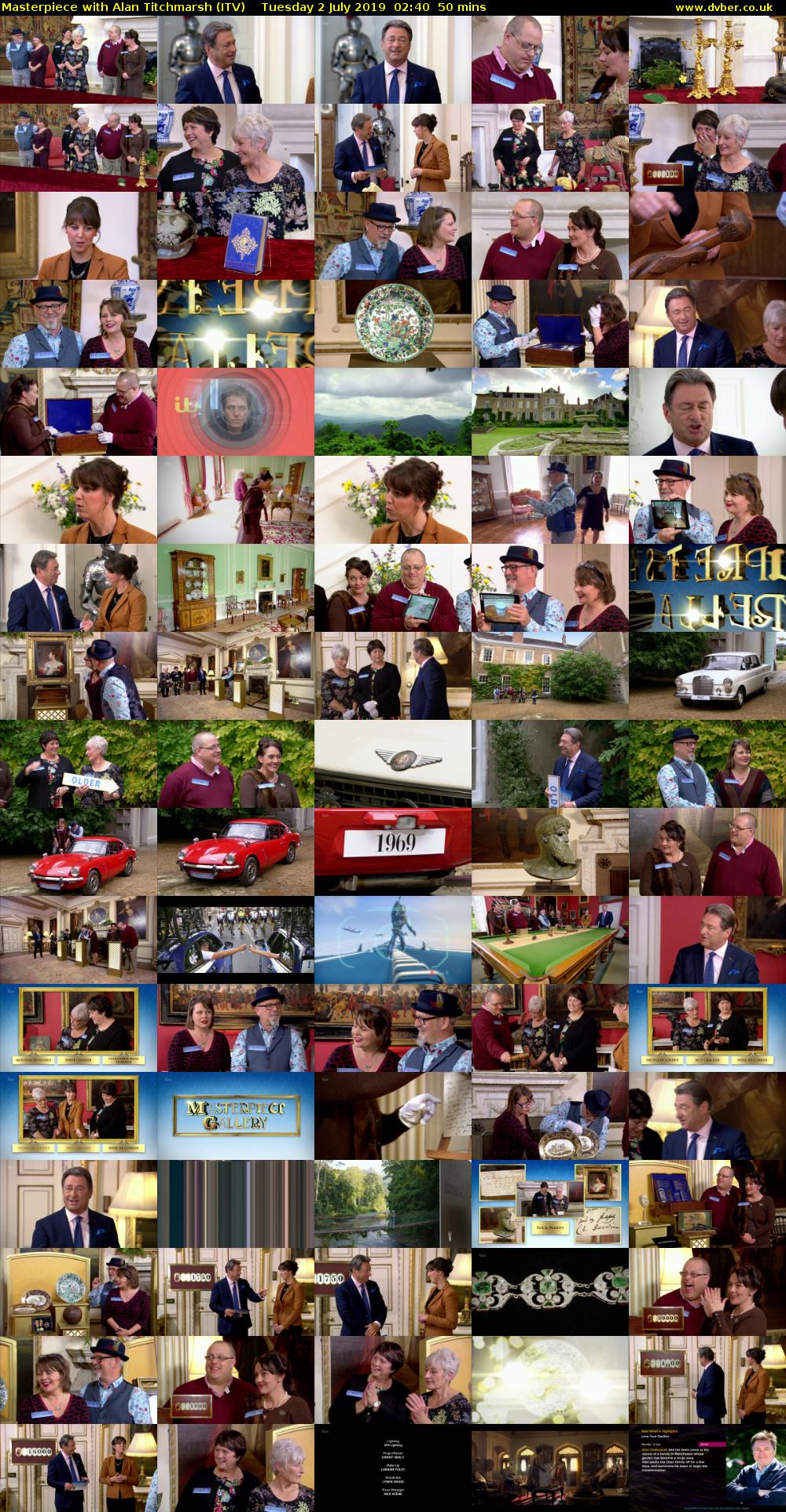 Masterpiece with Alan Titchmarsh (ITV) Tuesday 2 July 2019 02:40 - 03:30