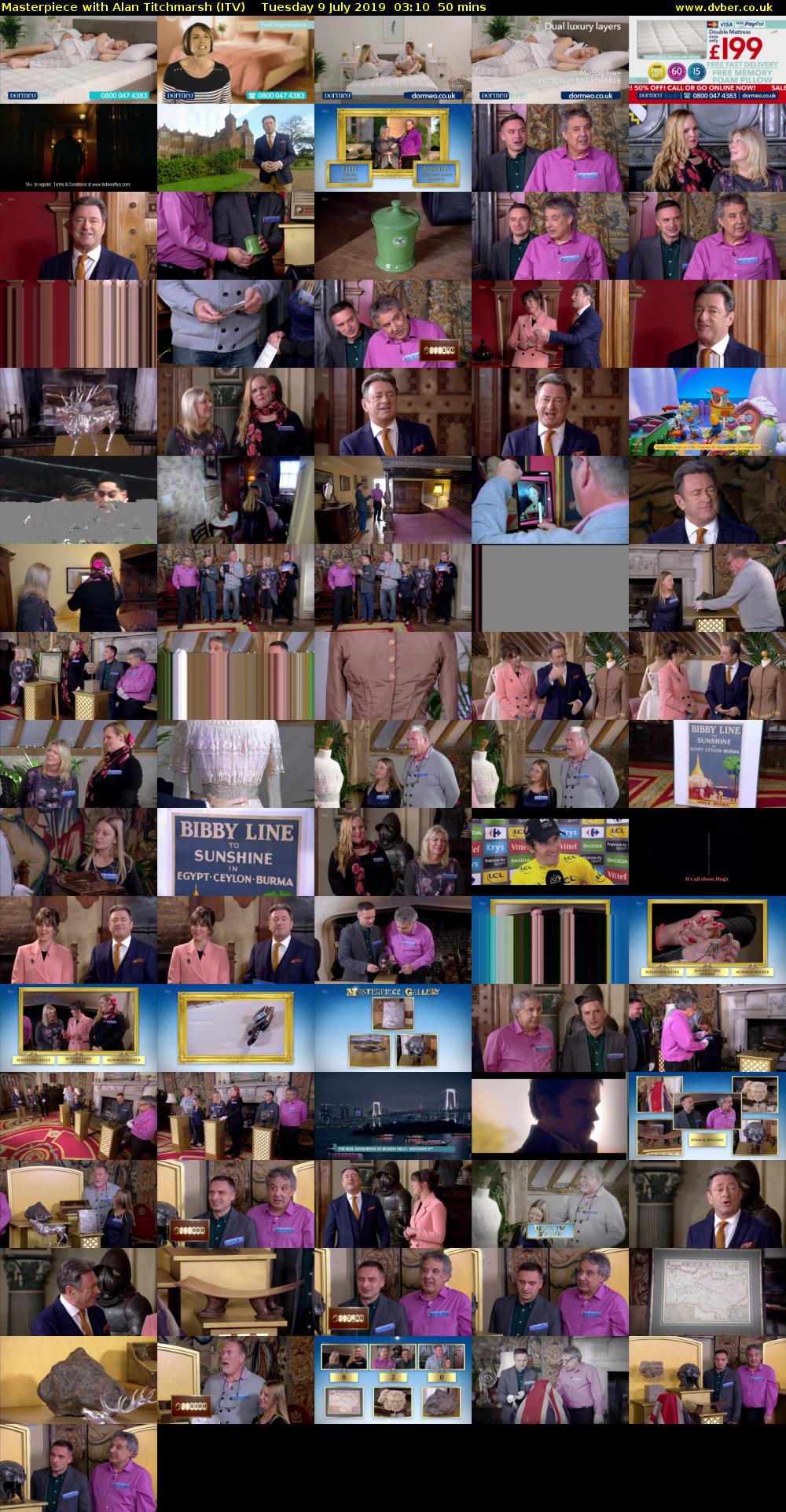 Masterpiece with Alan Titchmarsh (ITV) Tuesday 9 July 2019 03:10 - 04:00