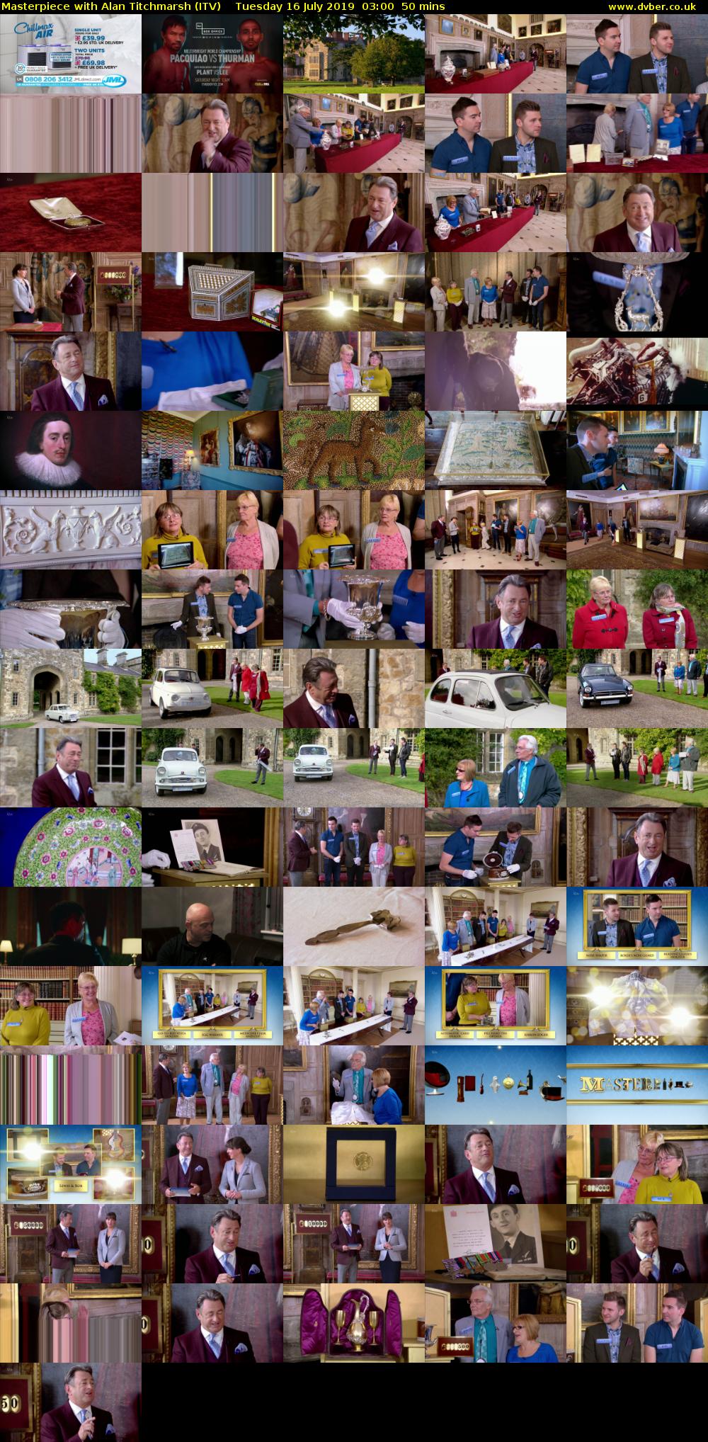 Masterpiece with Alan Titchmarsh (ITV) Tuesday 16 July 2019 03:00 - 03:50