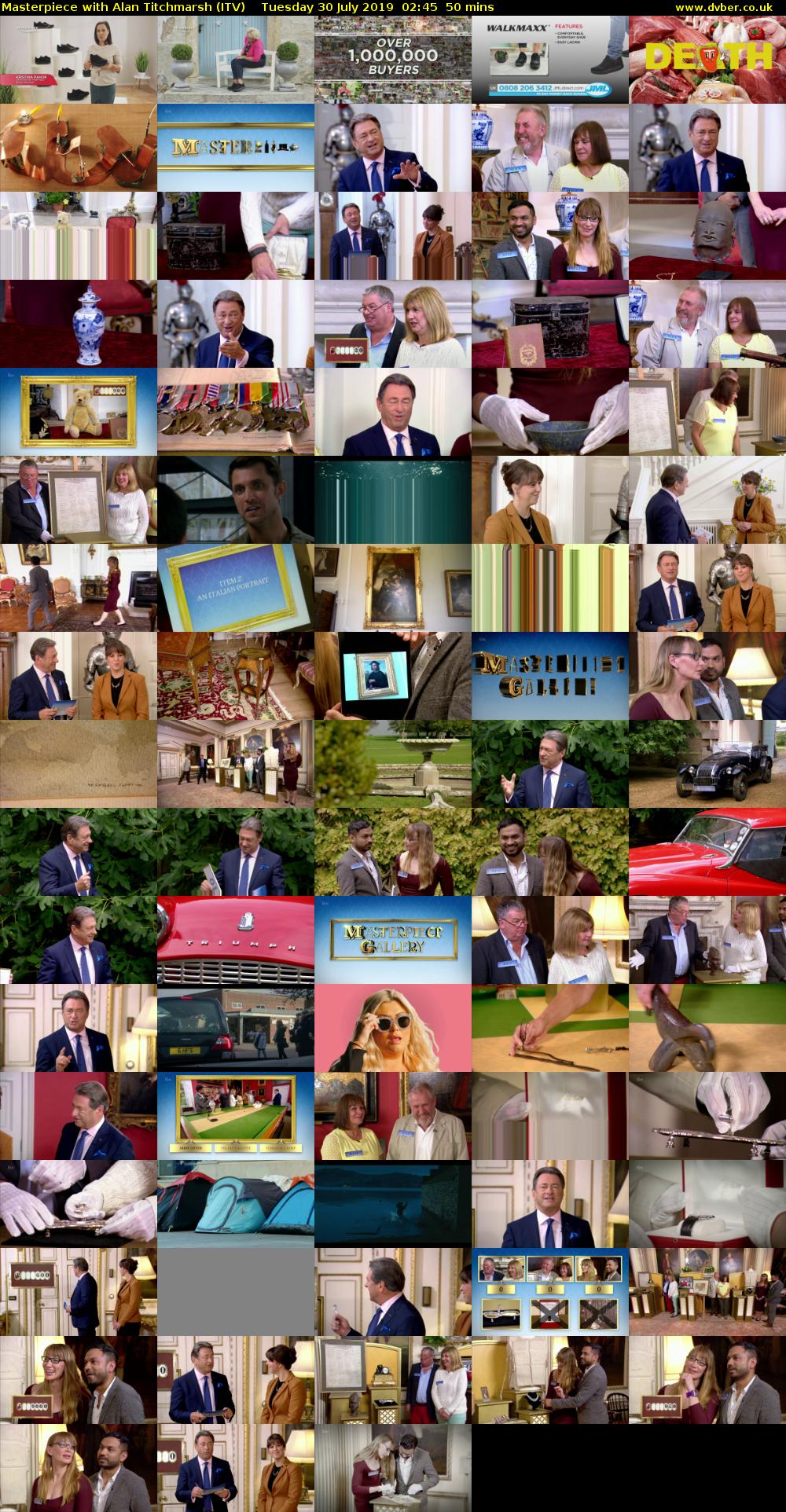 Masterpiece with Alan Titchmarsh (ITV) Tuesday 30 July 2019 02:45 - 03:35