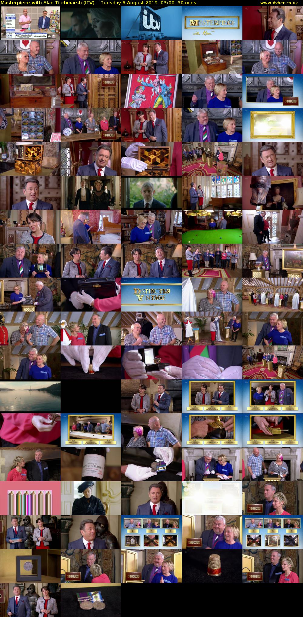 Masterpiece with Alan Titchmarsh (ITV) Tuesday 6 August 2019 03:00 - 03:50