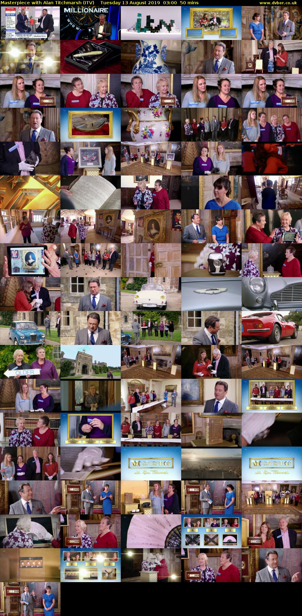 Masterpiece with Alan Titchmarsh (ITV) Tuesday 13 August 2019 03:00 - 03:50