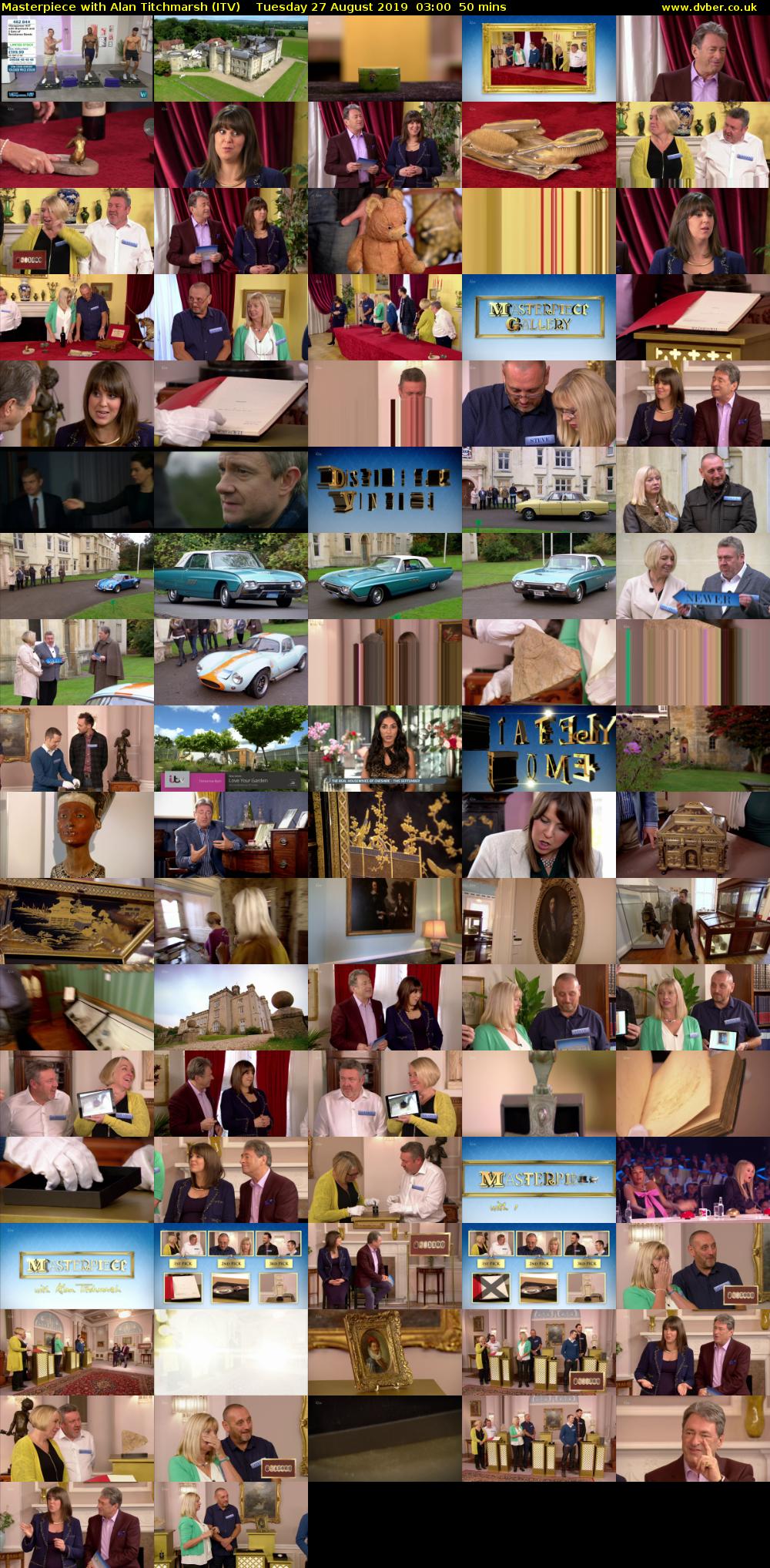 Masterpiece with Alan Titchmarsh (ITV) Tuesday 27 August 2019 03:00 - 03:50