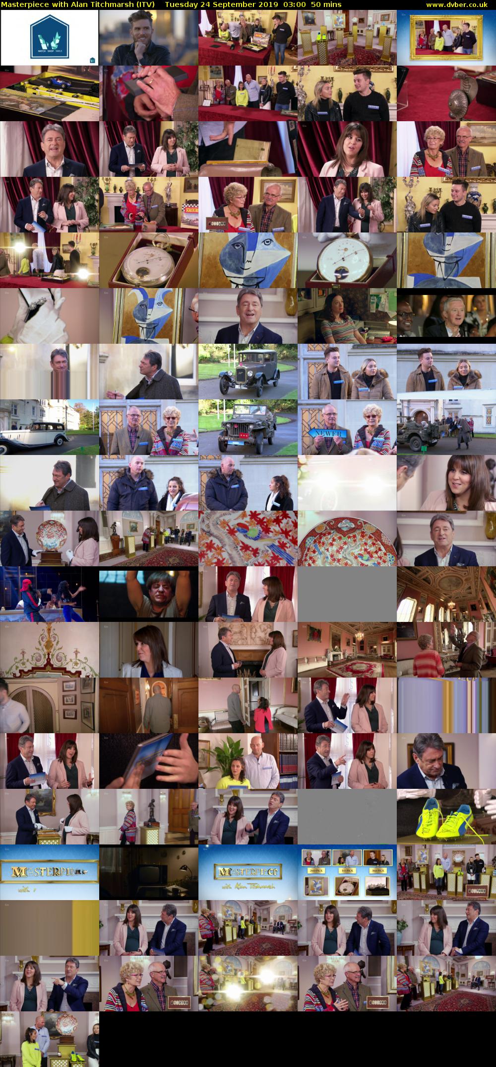 Masterpiece with Alan Titchmarsh (ITV) Tuesday 24 September 2019 03:00 - 03:50