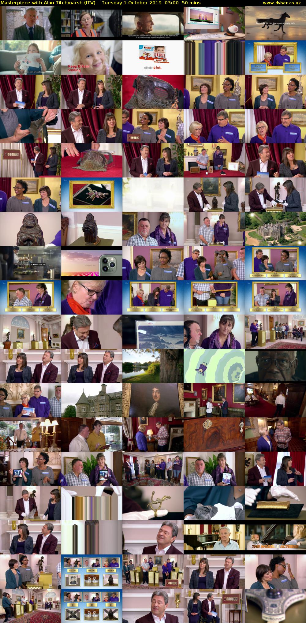 Masterpiece with Alan Titchmarsh (ITV) Tuesday 1 October 2019 03:00 - 03:50