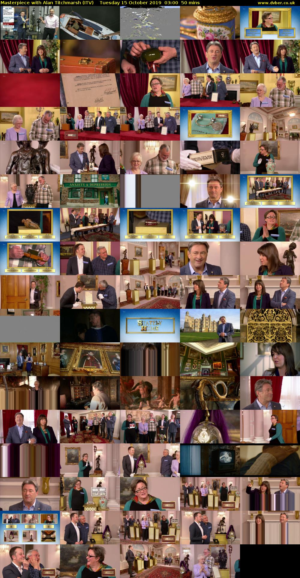 Masterpiece with Alan Titchmarsh (ITV) Tuesday 15 October 2019 03:00 - 03:50