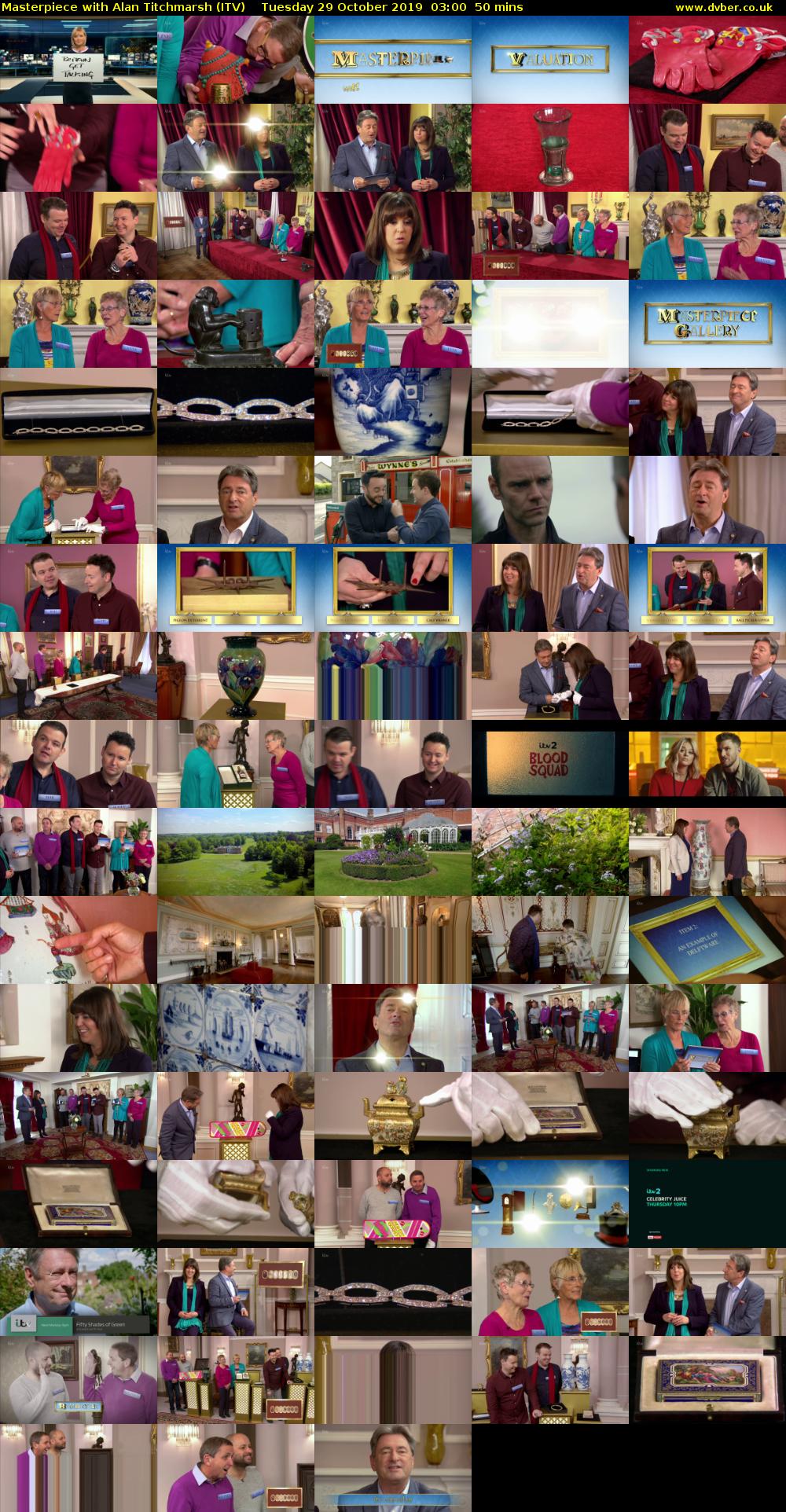 Masterpiece with Alan Titchmarsh (ITV) Tuesday 29 October 2019 03:00 - 03:50