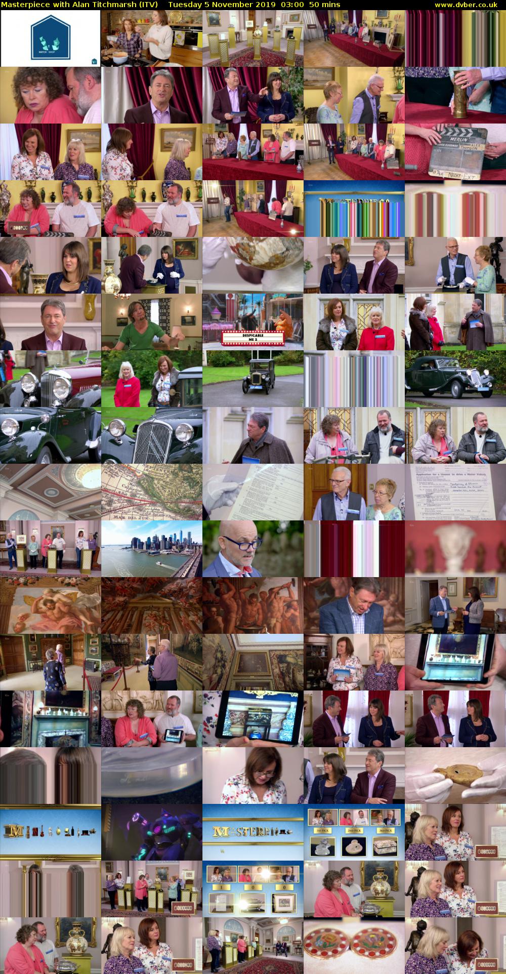 Masterpiece with Alan Titchmarsh (ITV) Tuesday 5 November 2019 03:00 - 03:50