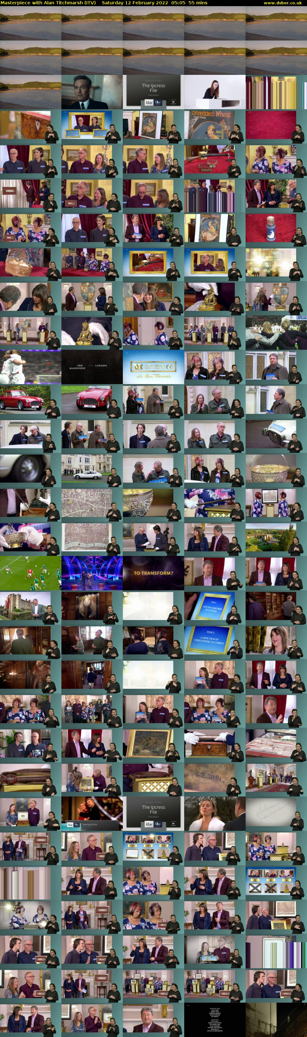 Masterpiece with Alan Titchmarsh (ITV) Saturday 12 February 2022 05:05 - 06:00