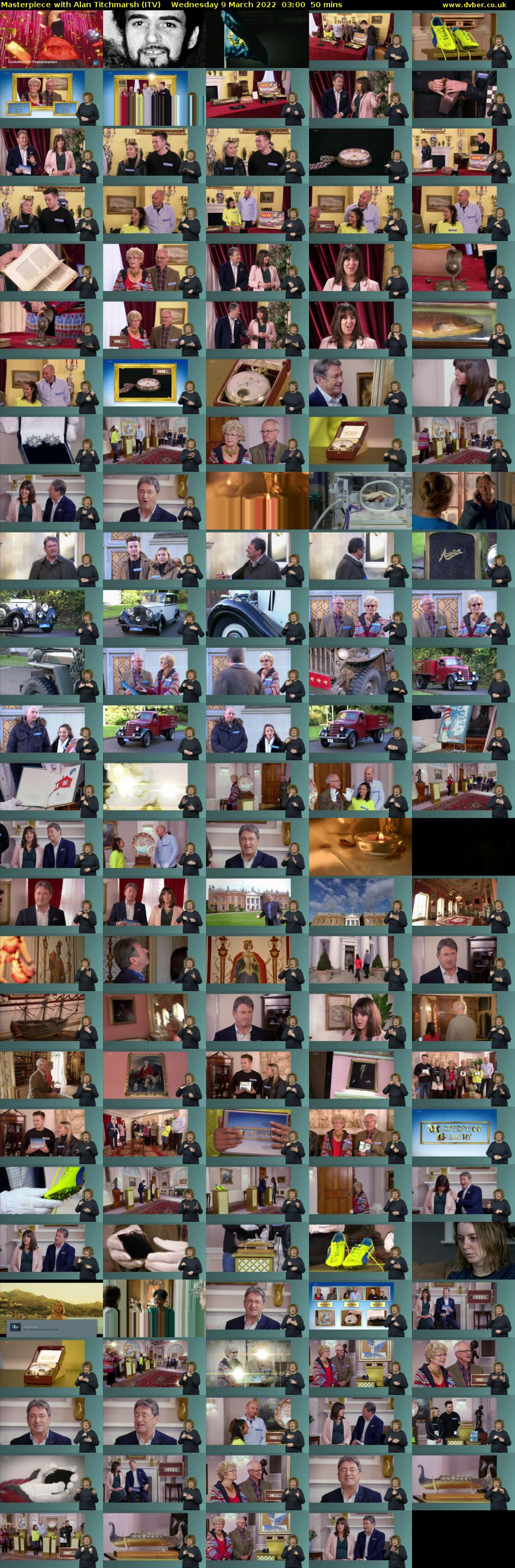 Masterpiece with Alan Titchmarsh (ITV) Wednesday 9 March 2022 03:00 - 03:50