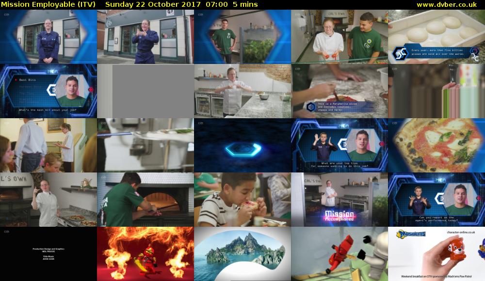Mission Employable (ITV) Sunday 22 October 2017 07:00 - 07:05
