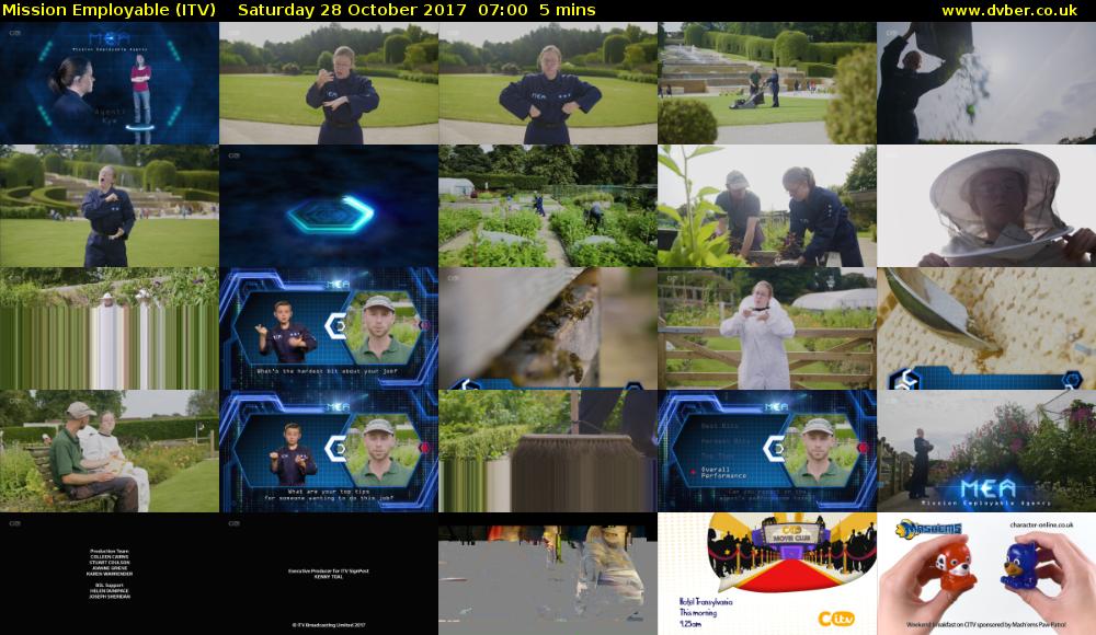 Mission Employable (ITV) Saturday 28 October 2017 07:00 - 07:05