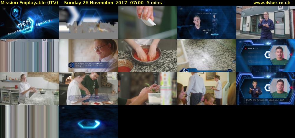 Mission Employable (ITV) Sunday 26 November 2017 07:00 - 07:05