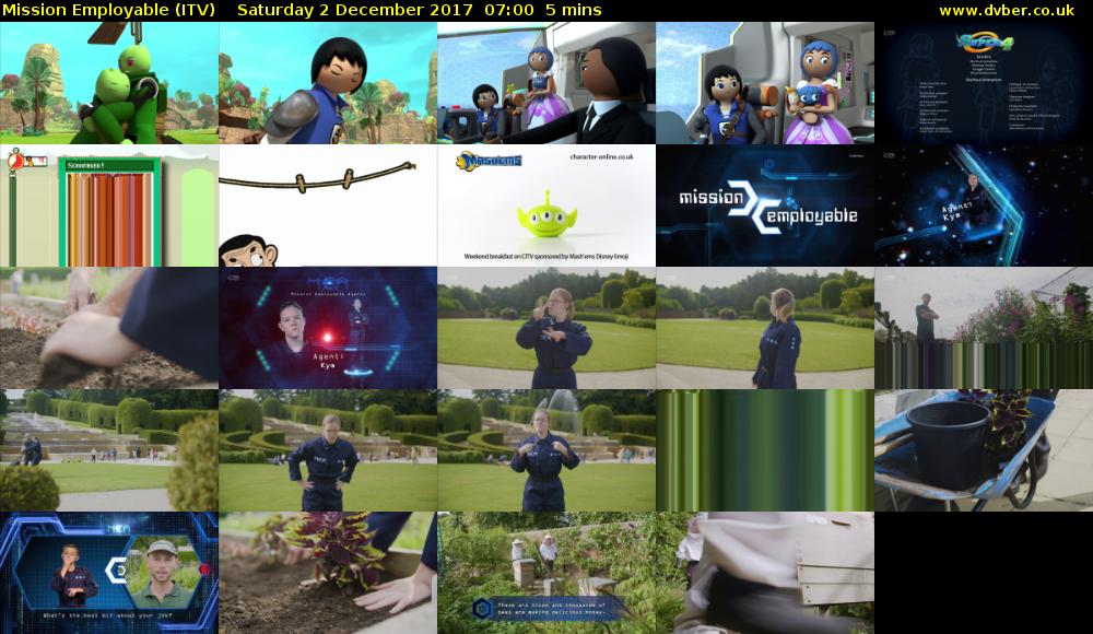 Mission Employable (ITV) Saturday 2 December 2017 07:00 - 07:05