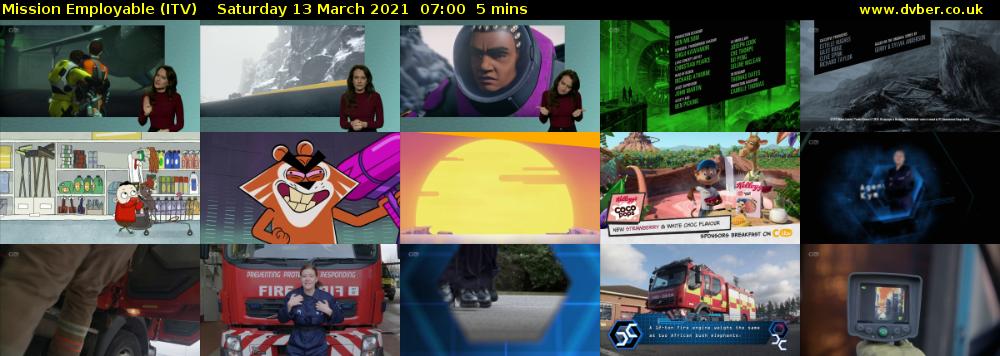 Mission Employable (ITV) Saturday 13 March 2021 07:00 - 07:05