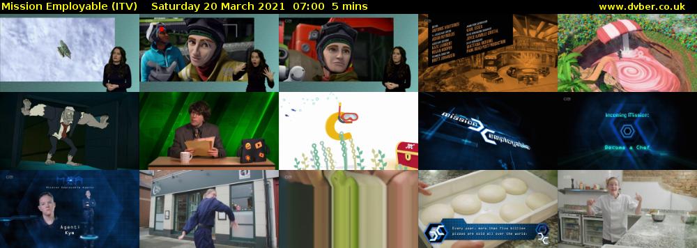Mission Employable (ITV) Saturday 20 March 2021 07:00 - 07:05