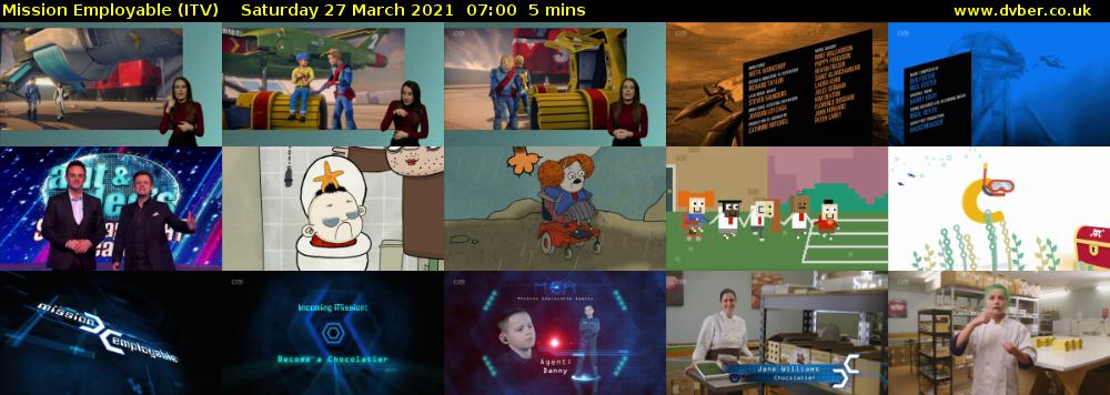 Mission Employable (ITV) Saturday 27 March 2021 07:00 - 07:05