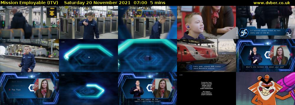 Mission Employable (ITV) Saturday 20 November 2021 07:00 - 07:05