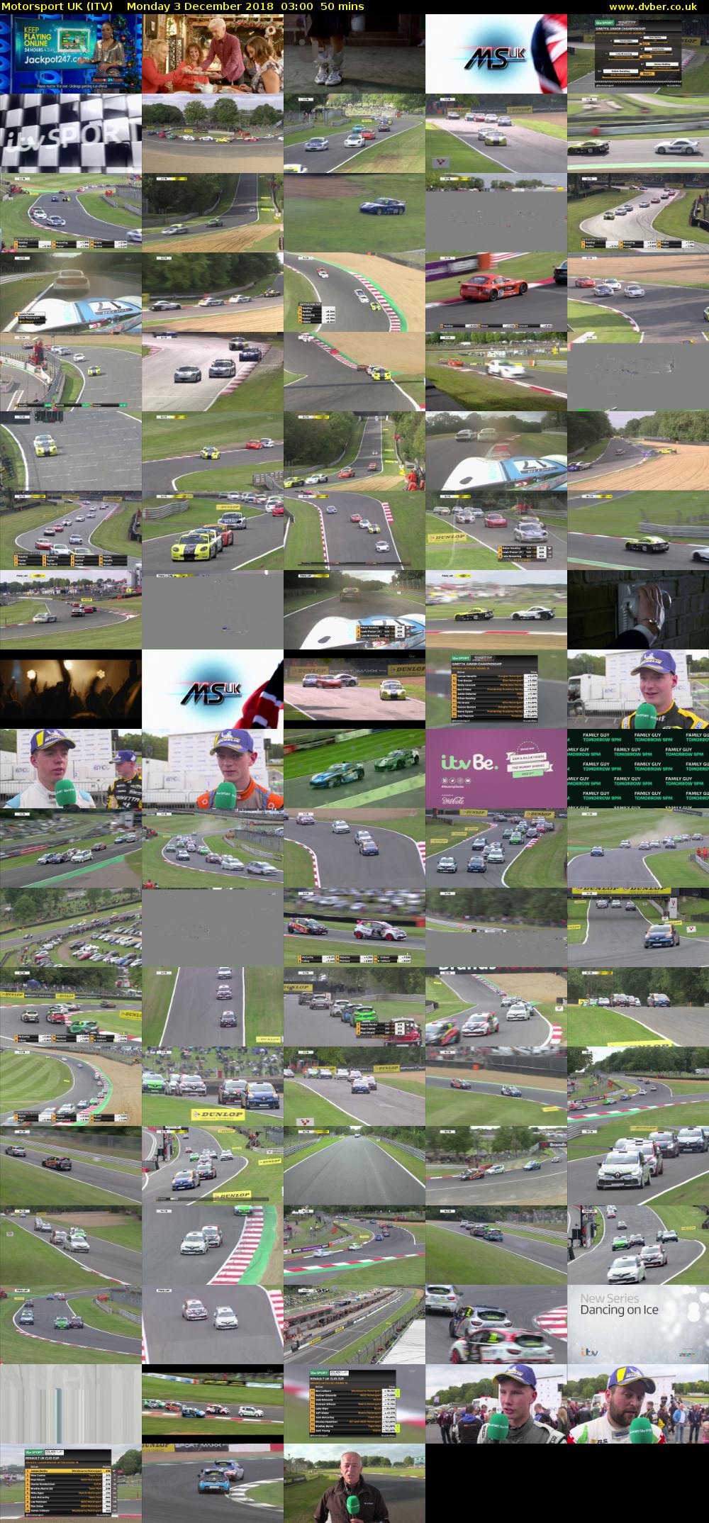Motorsport UK (ITV) Monday 3 December 2018 03:00 - 03:50