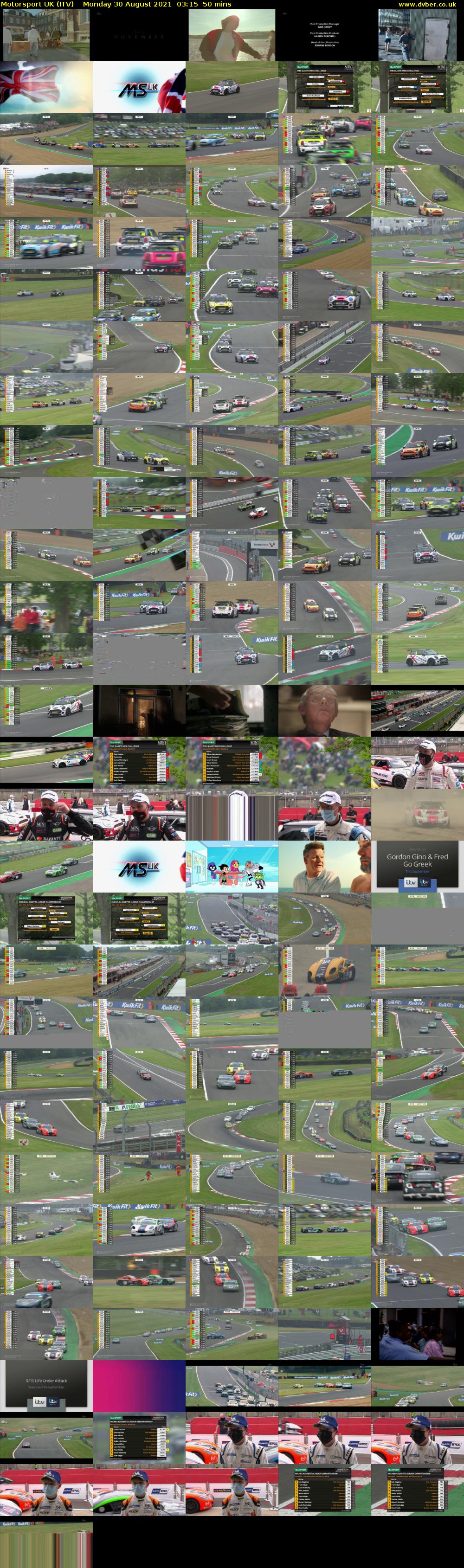 Motorsport UK (ITV) Monday 30 August 2021 03:15 - 04:05