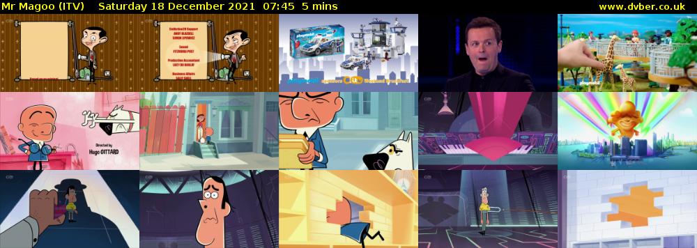 Mr Magoo (ITV) Saturday 18 December 2021 07:45 - 07:50