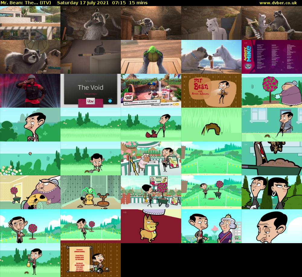 Mr. Bean: The... (ITV) Saturday 17 July 2021 07:15 - 07:30