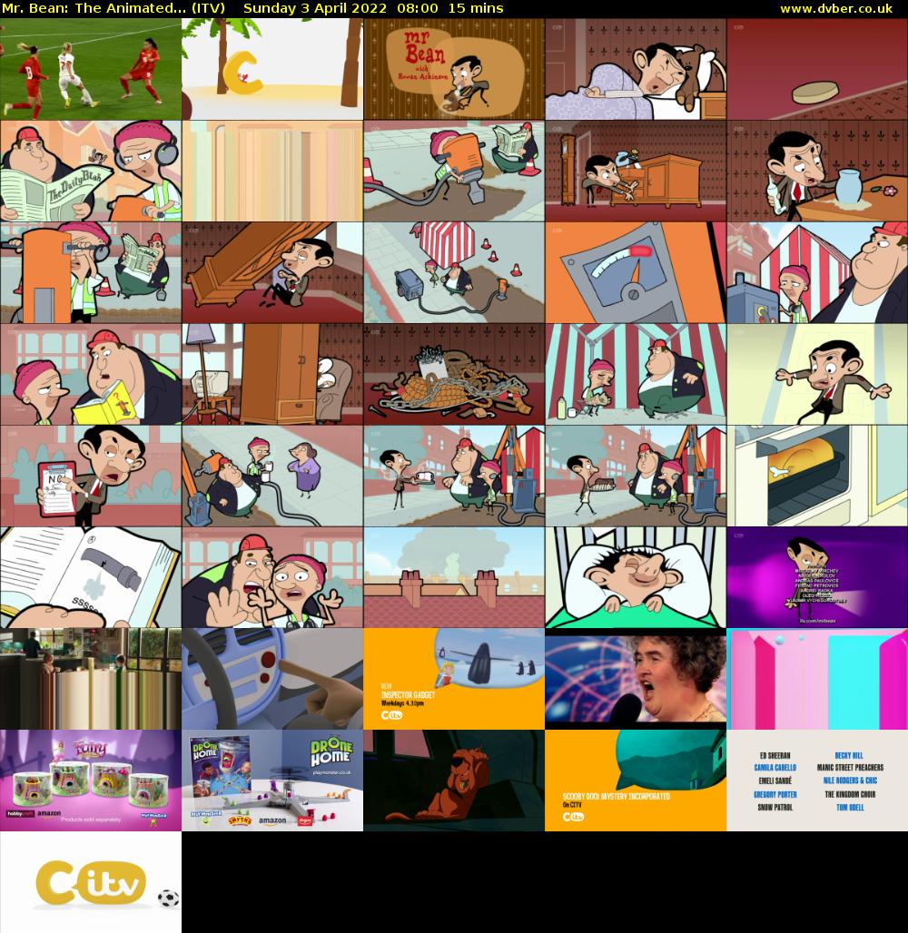 Mr. Bean: The Animated... (ITV) Sunday 3 April 2022 08:00 - 08:15