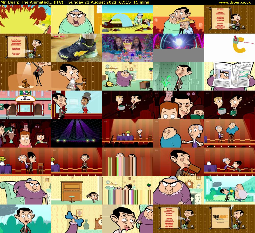 Mr. Bean: The Animated... (ITV) Sunday 21 August 2022 07:15 - 07:30