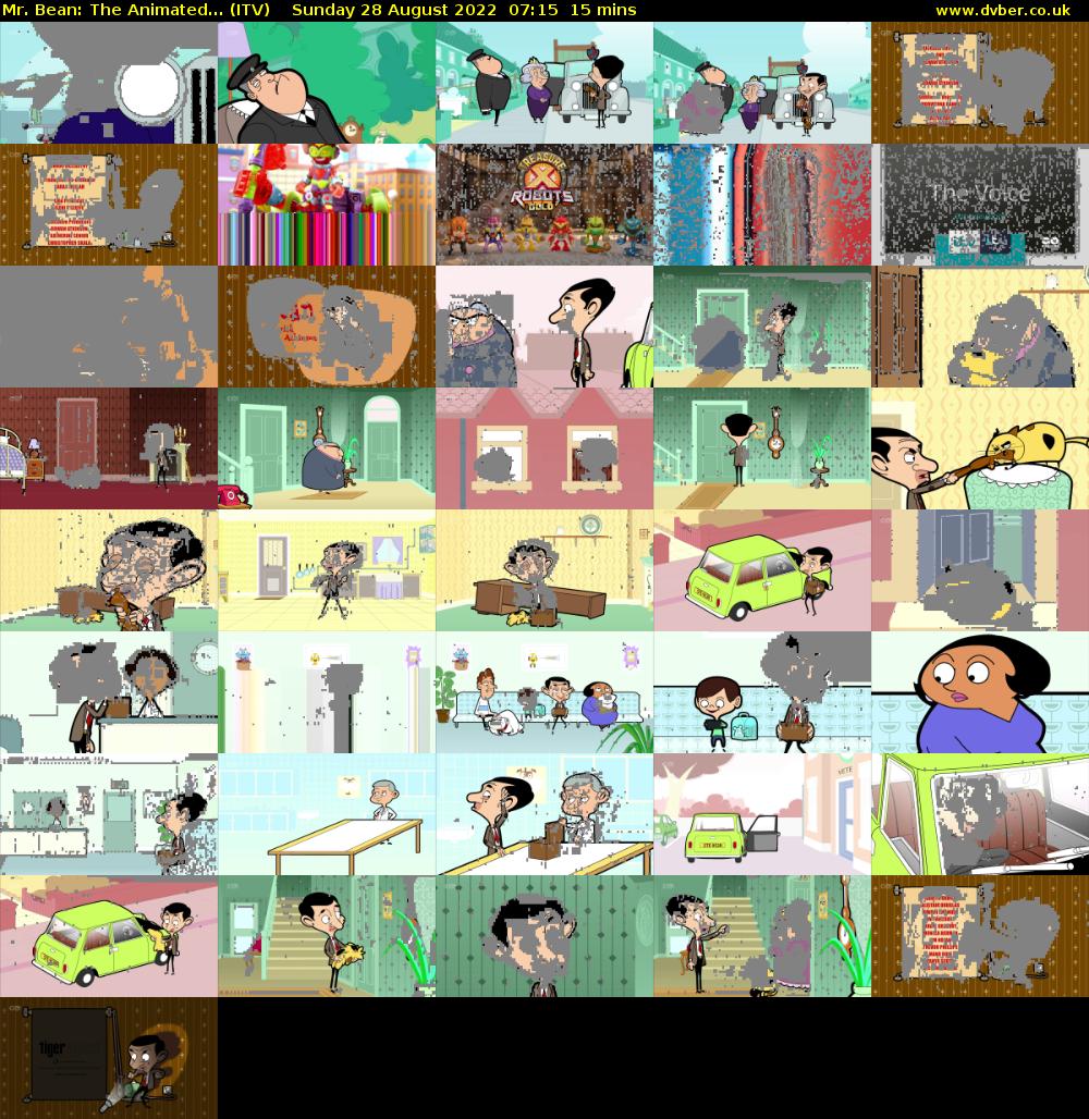 Mr. Bean: The Animated... (ITV) Sunday 28 August 2022 07:15 - 07:30