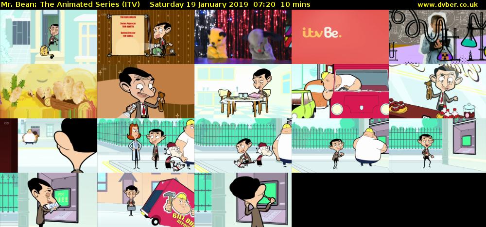 Mr. Bean: The Animated Series (ITV) Saturday 19 January 2019 07:20 - 07:30