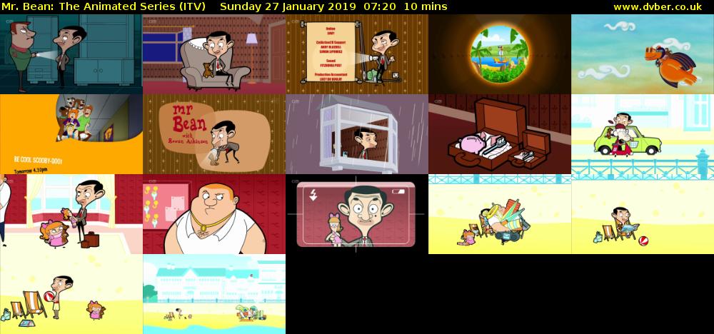 Mr. Bean: The Animated Series (ITV) Sunday 27 January 2019 07:20 - 07:30