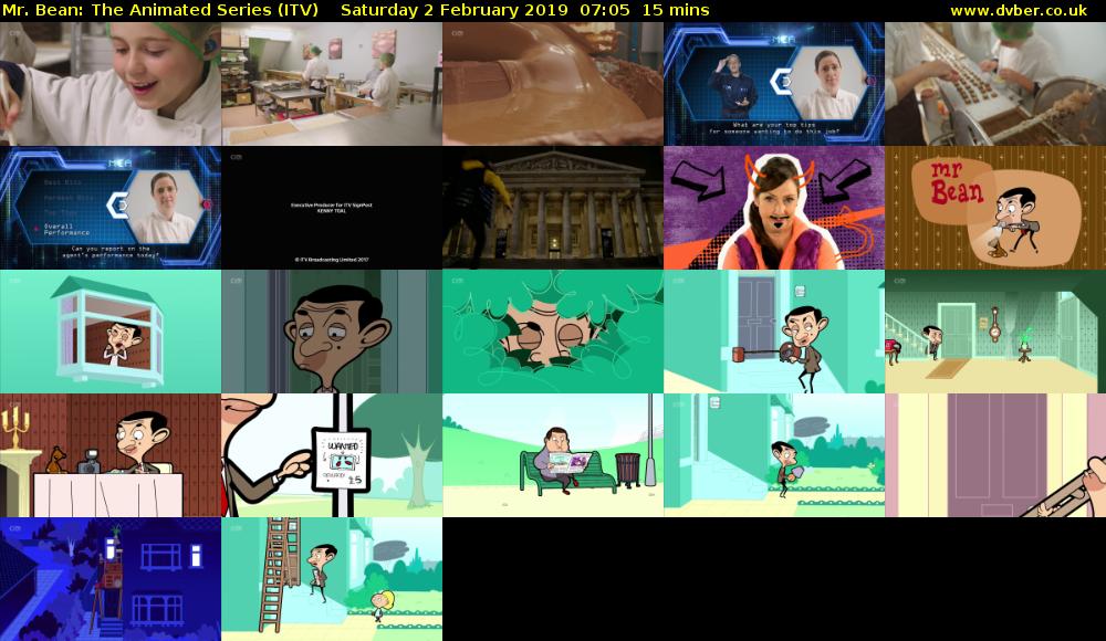 Mr. Bean: The Animated Series (ITV) Saturday 2 February 2019 07:05 - 07:20