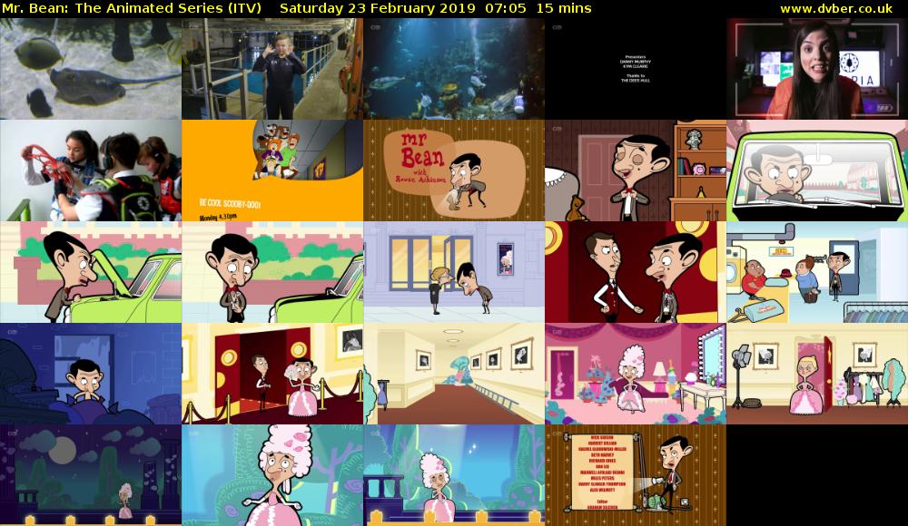 Mr. Bean: The Animated Series (ITV) Saturday 23 February 2019 07:05 - 07:20