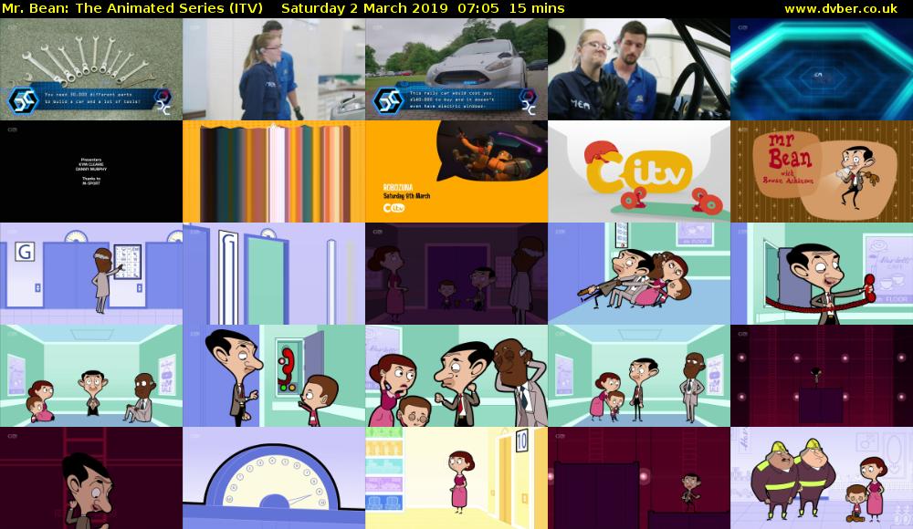Mr. Bean: The Animated Series (ITV) Saturday 2 March 2019 07:05 - 07:20