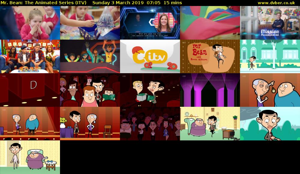 Mr. Bean: The Animated Series (ITV) Sunday 3 March 2019 07:05 - 07:20